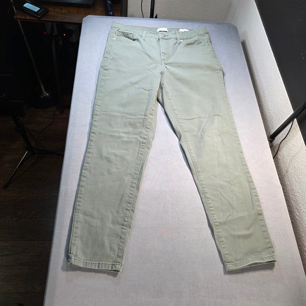 Jessica Simpson High Rise Skinny Ankle Pants‎ Sage Green Size 8 Cotton Stretch